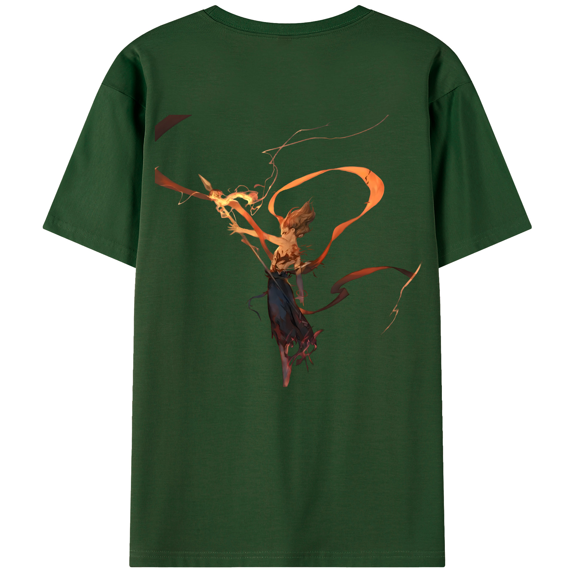 （画像用） Ne Zha 2 ナタ 魔童の大暴れ 綿100％半袖Tシャツ（背面プリント）